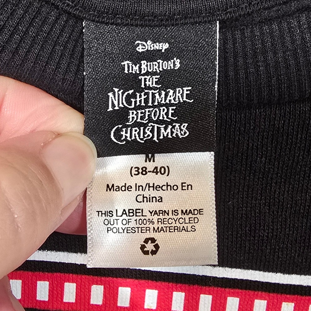 Disney The Nightmare Before Christmas Black Sweatshirt Mens M Jack Skellington - Picture 4 of 6